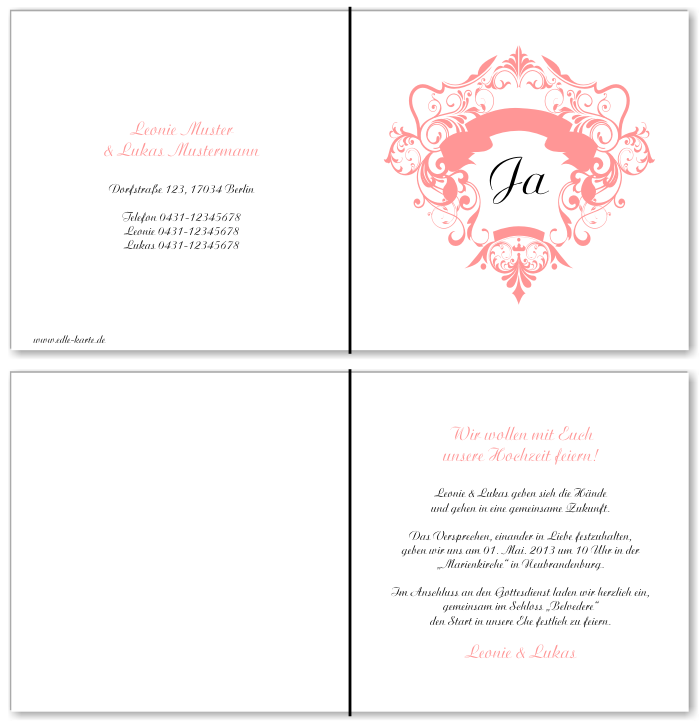  Einladungskarten Hochzeit, Hochzeitseinladungen, Hochzeitskarten, Einladungen f&uuml;r Hochzeit