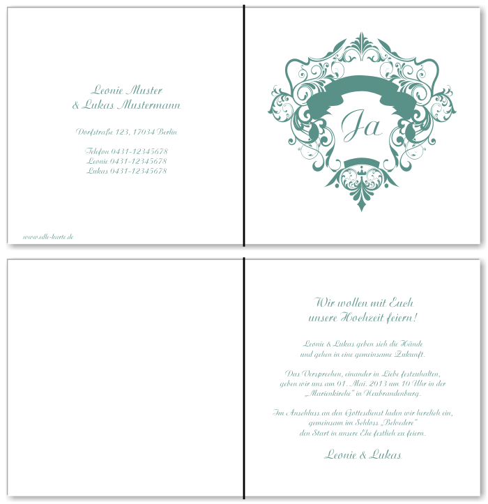  Einladungskarten Hochzeit, Hochzeitseinladungen, Hochzeitskarten, Einladungen f&uuml;r Hochzeit