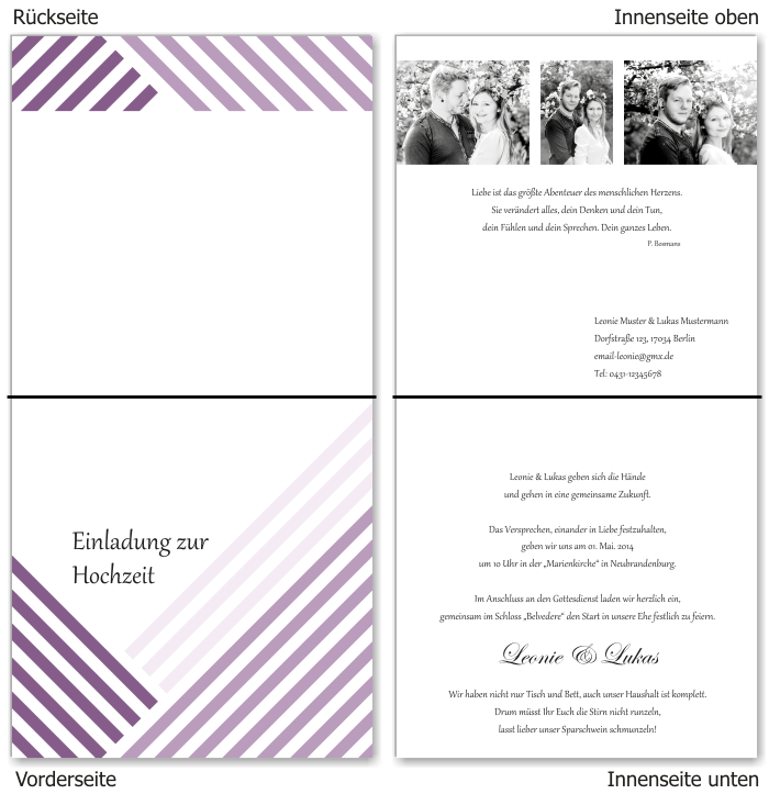  Einladungskarten Hochzeit, Hochzeitseinladungen, Hochzeitskarten, Einladungen f&uuml;r Hochzeit