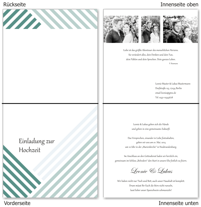  Einladungskarten Hochzeit, Hochzeitseinladungen, Hochzeitskarten, Einladungen f&uuml;r Hochzeit
