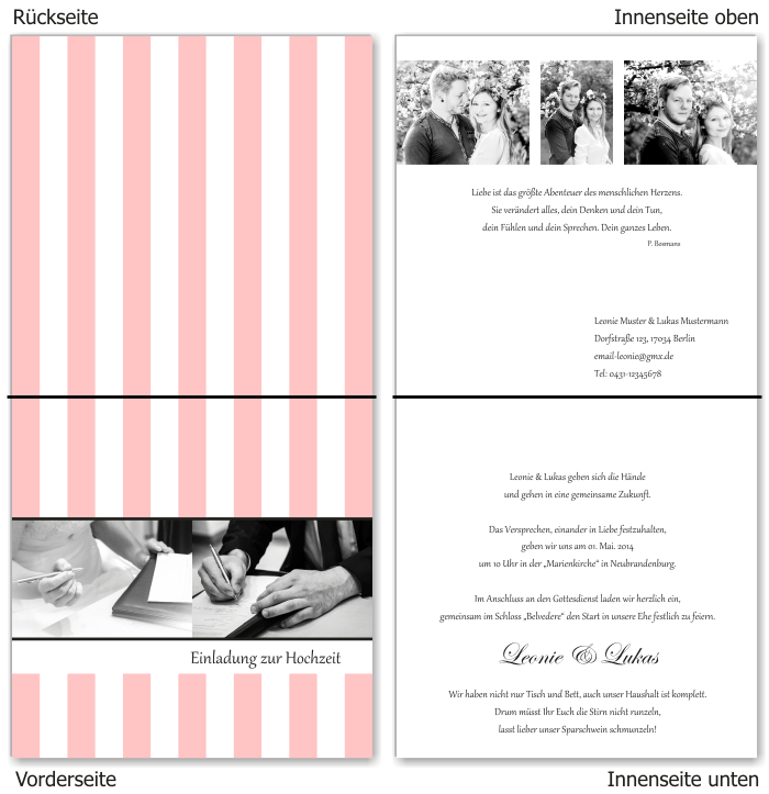  Einladungskarten Hochzeit, Hochzeitseinladungen, Hochzeitskarten, Einladungen f&uuml;r Hochzeit