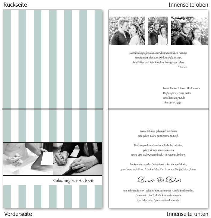  Einladungskarten Hochzeit, Hochzeitseinladungen, Hochzeitskarten, Einladungen f&uuml;r Hochzeit