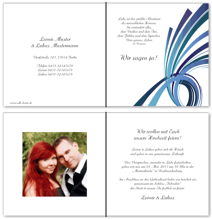  Einladungskarten Hochzeit, Hochzeitseinladungen, Hochzeitskarten, Einladungen f&uuml;r Hochzeit