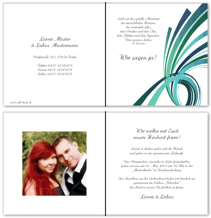  Einladungskarten Hochzeit, Hochzeitseinladungen, Hochzeitskarten, Einladungen f&uuml;r Hochzeit