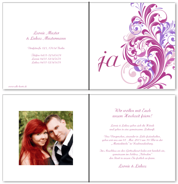  Einladungskarten Hochzeit, Hochzeitseinladungen, Hochzeitskarten, Einladungen f&uuml;r Hochzeit