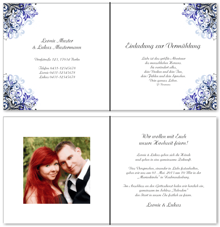  Einladungskarten Hochzeit, Hochzeitseinladungen, Hochzeitskarten, Einladungen f&uuml;r Hochzeit