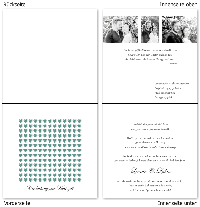  Einladungskarten Hochzeit, Hochzeitseinladungen, Hochzeitskarten, Einladungen f&uuml;r Hochzeit