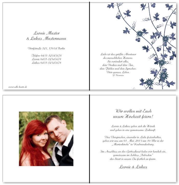  Einladungskarten Hochzeit, Hochzeitseinladungen, Hochzeitskarten, Einladungen f&uuml;r Hochzeit