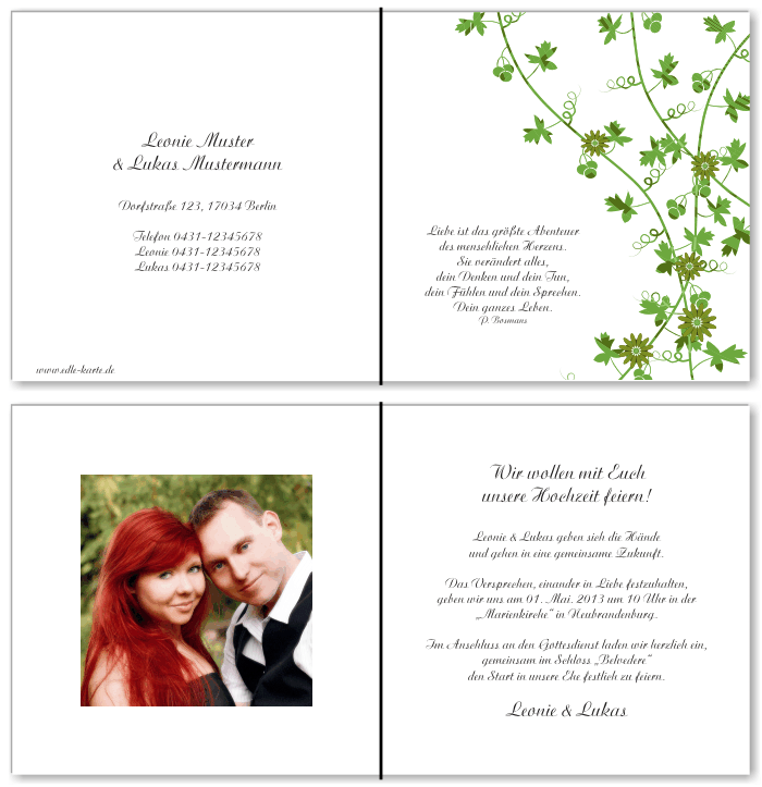  Einladungskarten Hochzeit, Hochzeitseinladungen, Hochzeitskarten, Einladungen f&uuml;r Hochzeit