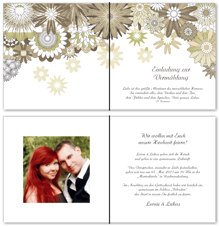  Einladungskarten Hochzeit, Hochzeitseinladungen, Hochzeitskarten, Einladungen f&uuml;r Hochzeit