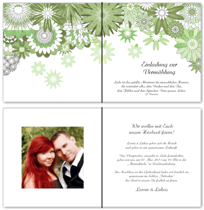  Einladungskarten Hochzeit, Hochzeitseinladungen, Hochzeitskarten, Einladungen f&uuml;r Hochzeit