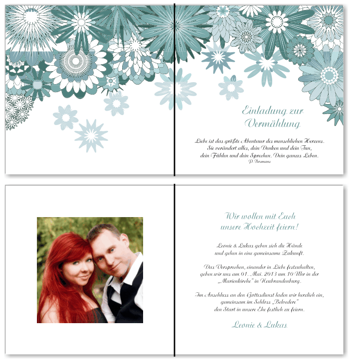  Einladungskarten Hochzeit, Hochzeitseinladungen, Hochzeitskarten, Einladungen f&uuml;r Hochzeit