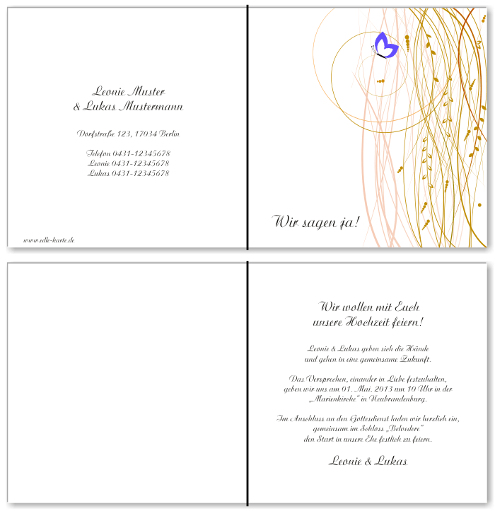  Einladungskarten Hochzeit, Hochzeitseinladungen, Hochzeitskarten, Einladungen f&uuml;r Hochzeit