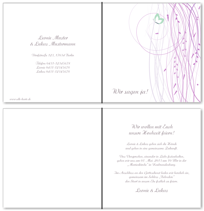  Einladungskarten Hochzeit, Hochzeitseinladungen, Hochzeitskarten, Einladungen f&uuml;r Hochzeit