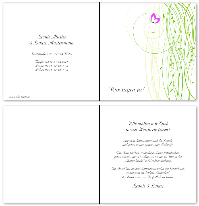  Einladungskarten Hochzeit, Hochzeitseinladungen, Hochzeitskarten, Einladungen f&uuml;r Hochzeit