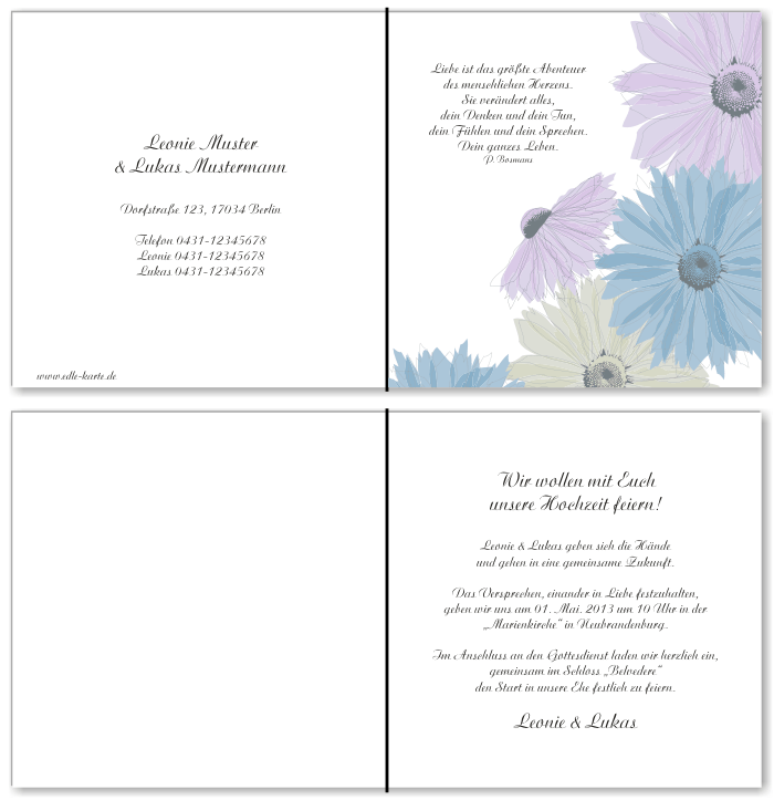  Einladungskarten Hochzeit, Hochzeitseinladungen, Hochzeitskarten, Einladungen f&uuml;r Hochzeit