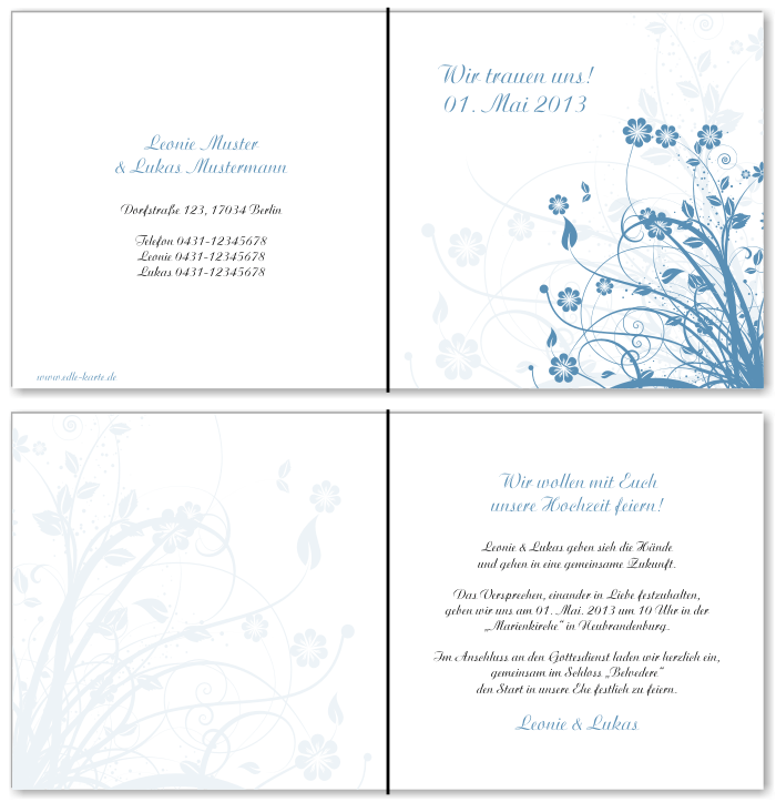  Einladungskarten Hochzeit, Hochzeitseinladungen, Hochzeitskarten, Einladungen f&uuml;r Hochzeit