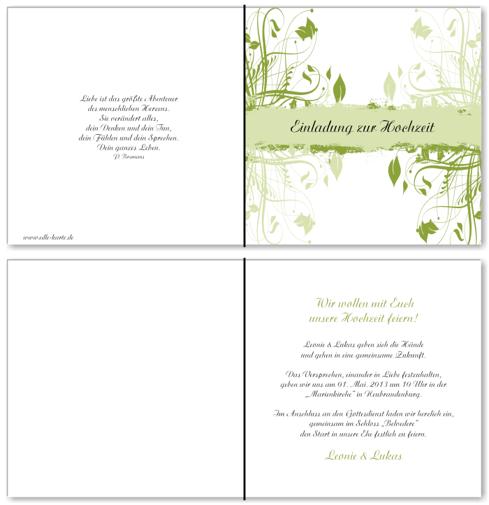  Einladungskarten Hochzeit, Hochzeitseinladungen, Hochzeitskarten, Einladungen f&uuml;r Hochzeit