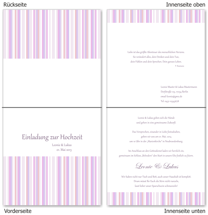  Einladungskarten Hochzeit, Hochzeitseinladungen, Hochzeitskarten, Einladungen f&uuml;r Hochzeit