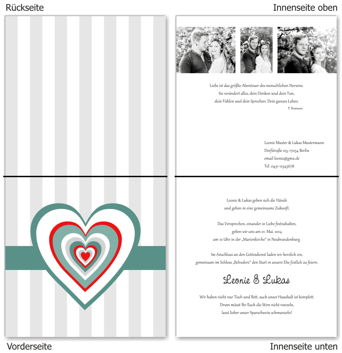  Einladungskarten Hochzeit, Hochzeitseinladungen, Hochzeitskarten, Einladungen f&uuml;r Hochzeit