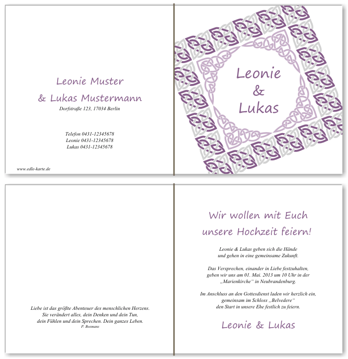  Einladungskarten Hochzeit, Hochzeitseinladungen, Hochzeitskarten, Einladungen f&uuml;r Hochzeit