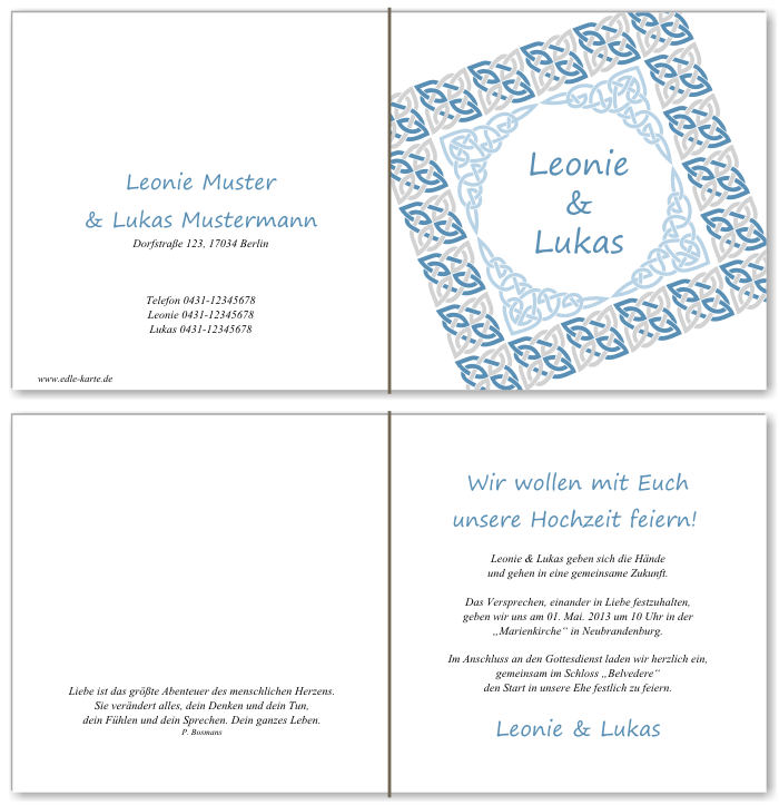  Einladungskarten Hochzeit, Hochzeitseinladungen, Hochzeitskarten, Einladungen f&uuml;r Hochzeit