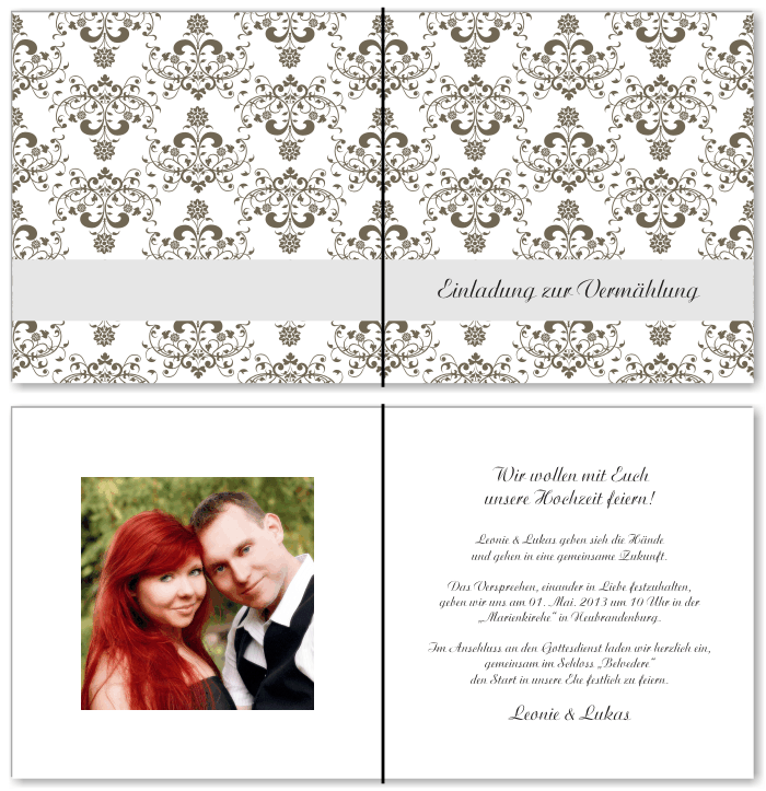  Einladungskarten Hochzeit, Hochzeitseinladungen, Hochzeitskarten, Einladungen f&uuml;r Hochzeit