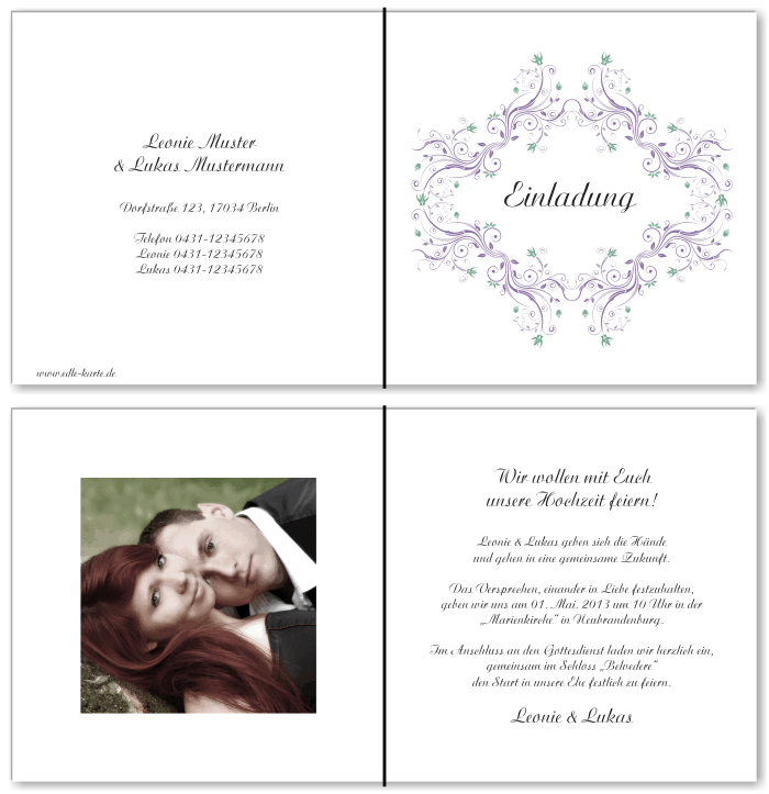  Einladungskarten Hochzeit, Hochzeitseinladungen, Hochzeitskarten, Einladungen f&uuml;r Hochzeit