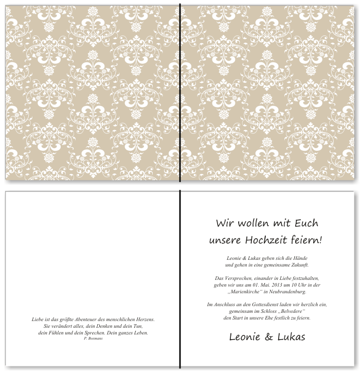  Einladungskarten Hochzeit, Hochzeitseinladungen, Hochzeitskarten, Einladungen f&uuml;r Hochzeit