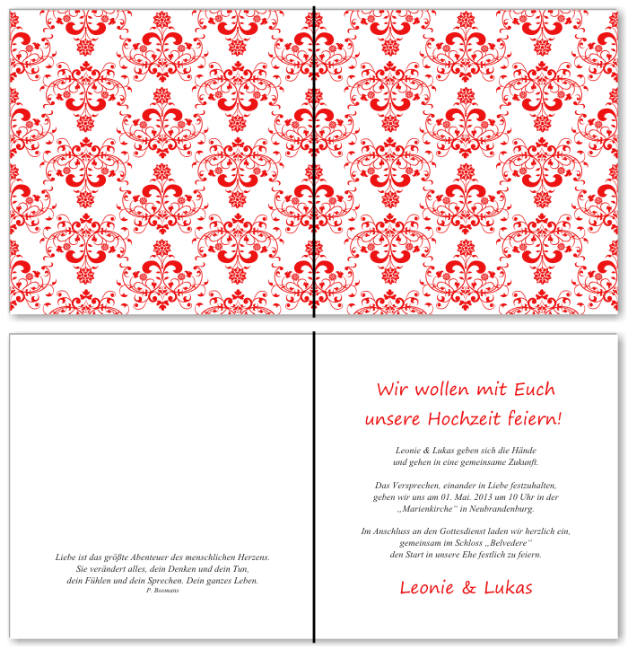  Einladungskarten Hochzeit, Hochzeitseinladungen, Hochzeitskarten, Einladungen f&uuml;r Hochzeit