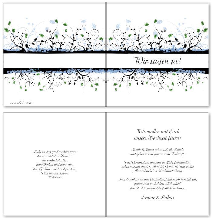  Einladungskarten Hochzeit, Hochzeitseinladungen, Hochzeitskarten, Einladungen f&uuml;r Hochzeit