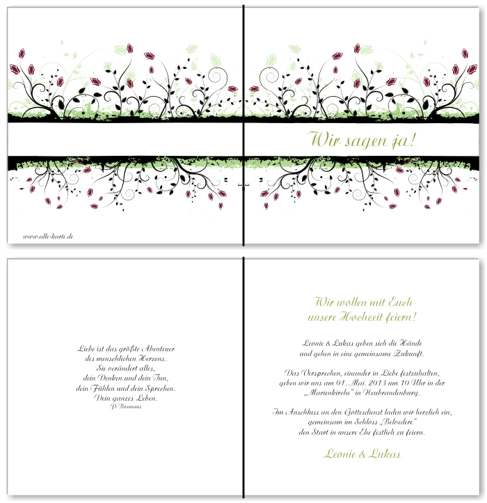  Einladungskarten Hochzeit, Hochzeitseinladungen, Hochzeitskarten, Einladungen f&uuml;r Hochzeit