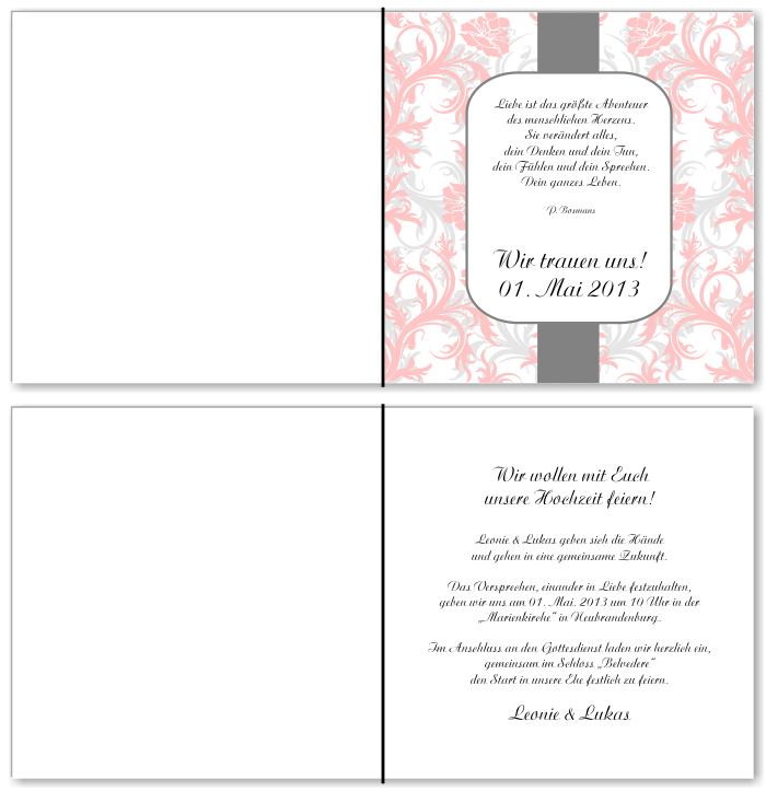  Einladungskarten Hochzeit, Hochzeitseinladungen, Hochzeitskarten, Einladungen f&uuml;r Hochzeit