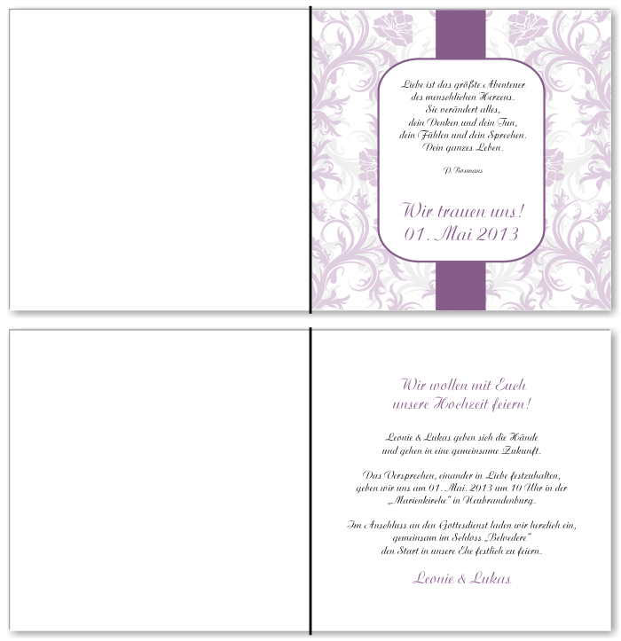  Einladungskarten Hochzeit, Hochzeitseinladungen, Hochzeitskarten, Einladungen f&uuml;r Hochzeit