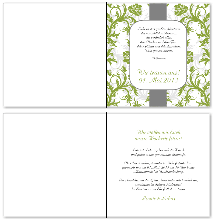  Einladungskarten Hochzeit, Hochzeitseinladungen, Hochzeitskarten, Einladungen f&uuml;r Hochzeit