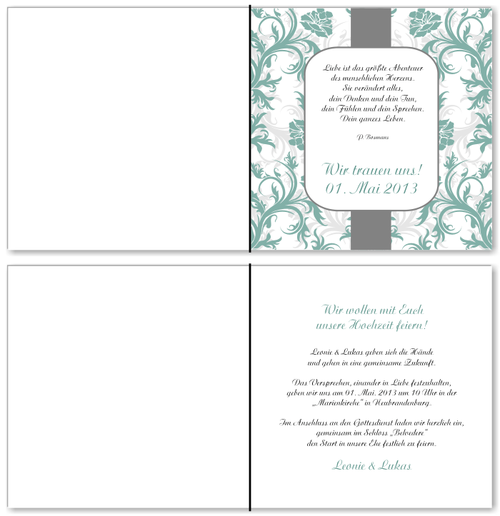  Einladungskarten Hochzeit, Hochzeitseinladungen, Hochzeitskarten, Einladungen f&uuml;r Hochzeit