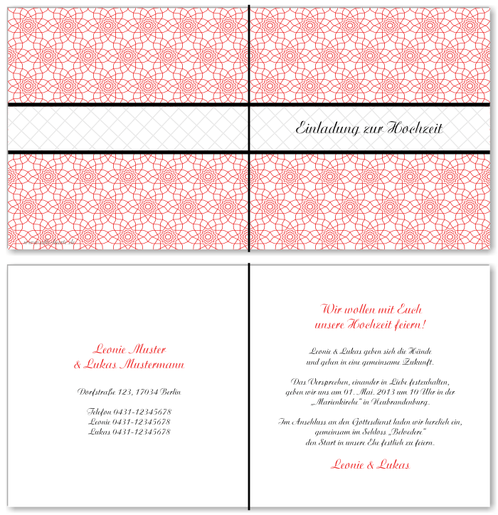  Einladungskarten Hochzeit, Hochzeitseinladungen, Hochzeitskarten, Einladungen f&uuml;r Hochzeit