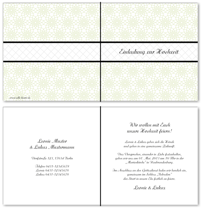  Einladungskarten Hochzeit, Hochzeitseinladungen, Hochzeitskarten, Einladungen f&uuml;r Hochzeit