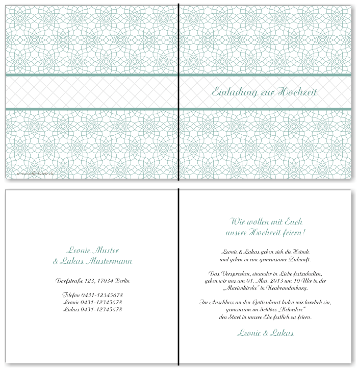  Einladungskarten Hochzeit, Hochzeitseinladungen, Hochzeitskarten, Einladungen f&uuml;r Hochzeit