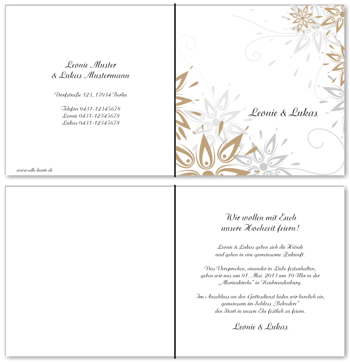  Einladungskarten Hochzeit, Hochzeitseinladungen, Hochzeitskarten, Einladungen f&uuml;r Hochzeit