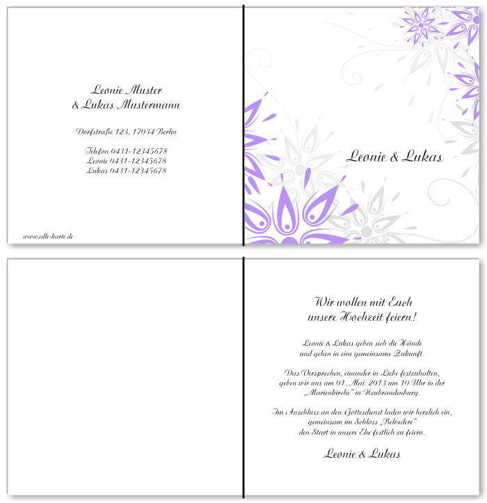  Einladungskarten Hochzeit, Hochzeitseinladungen, Hochzeitskarten, Einladungen f&uuml;r Hochzeit