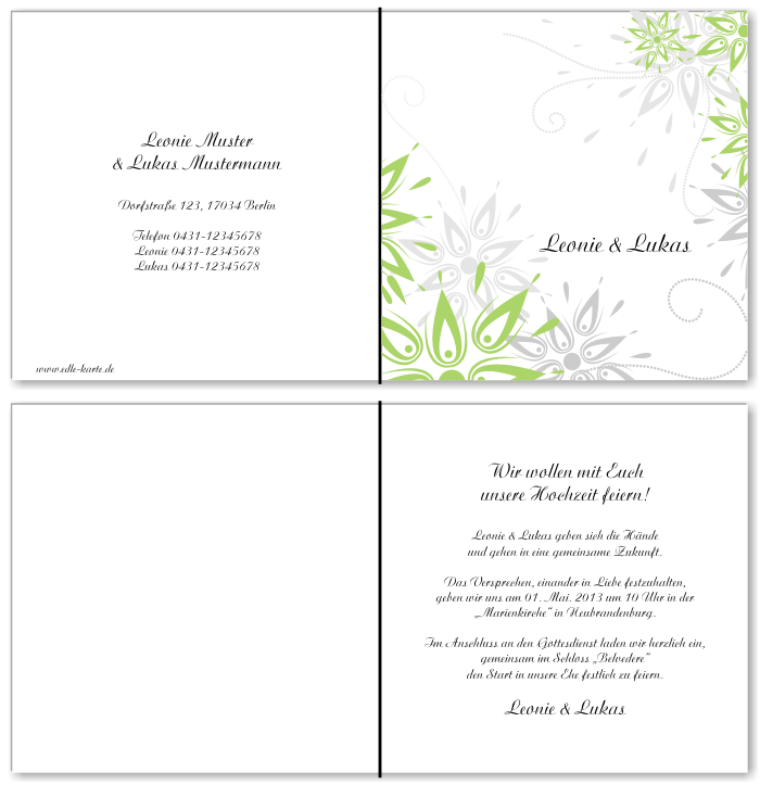  Einladungskarten Hochzeit, Hochzeitseinladungen, Hochzeitskarten, Einladungen f&uuml;r Hochzeit