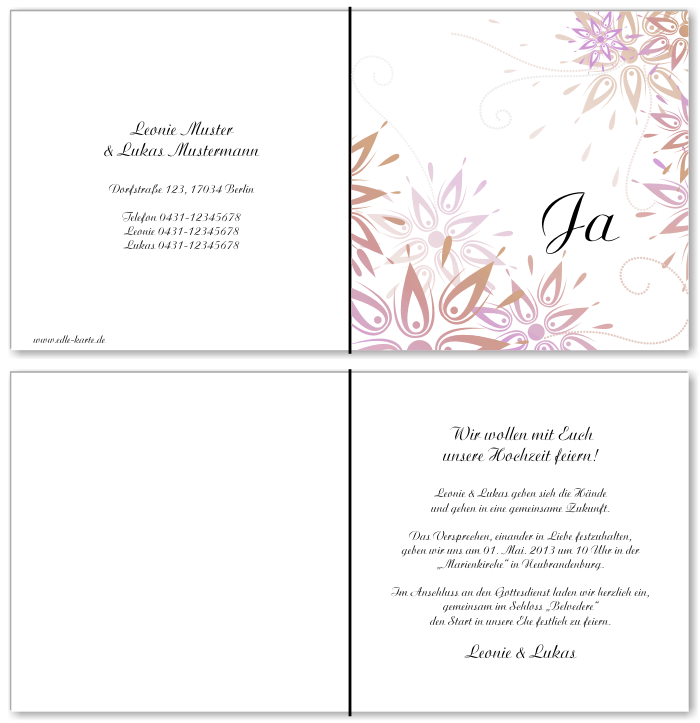  Einladungskarten Hochzeit, Hochzeitseinladungen, Hochzeitskarten, Einladungen f&uuml;r Hochzeit