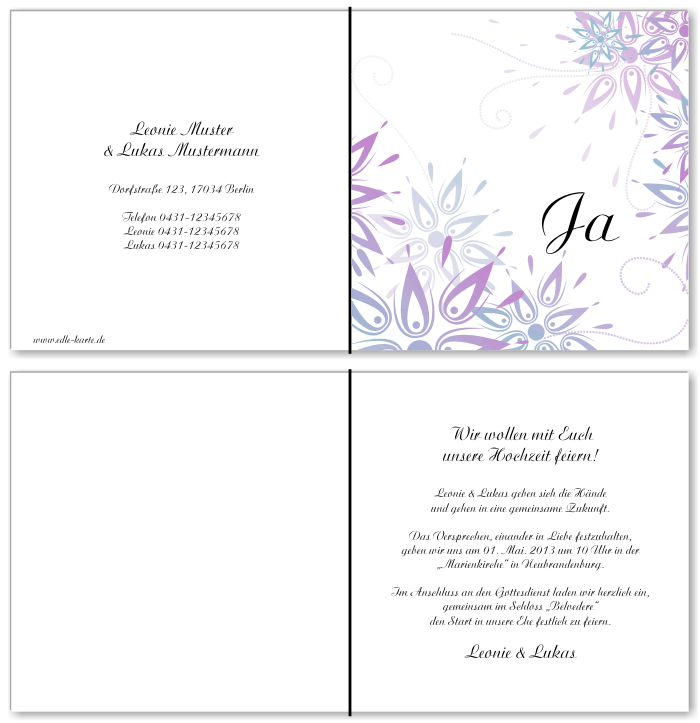  Einladungskarten Hochzeit, Hochzeitseinladungen, Hochzeitskarten, Einladungen f&uuml;r Hochzeit