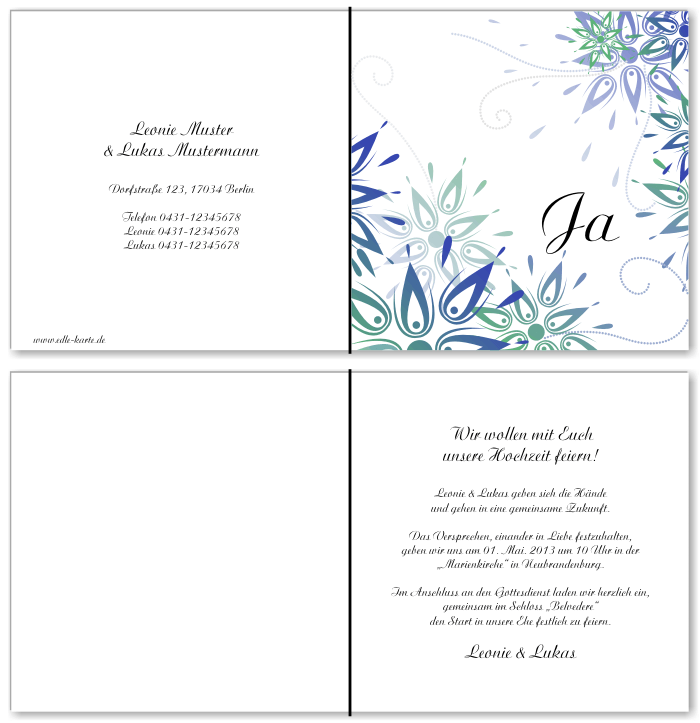  Einladungskarten Hochzeit, Hochzeitseinladungen, Hochzeitskarten, Einladungen f&uuml;r Hochzeit