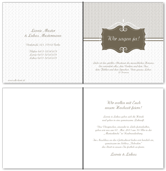  Einladungskarten Hochzeit, Hochzeitseinladungen, Hochzeitskarten, Einladungen f&uuml;r Hochzeit