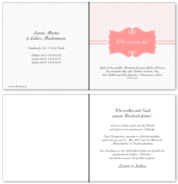  Einladungskarten Hochzeit, Hochzeitseinladungen, Hochzeitskarten, Einladungen f&uuml;r Hochzeit