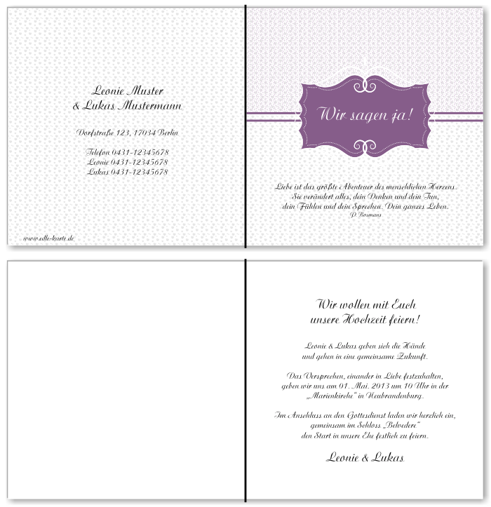  Einladungskarten Hochzeit, Hochzeitseinladungen, Hochzeitskarten, Einladungen f&uuml;r Hochzeit