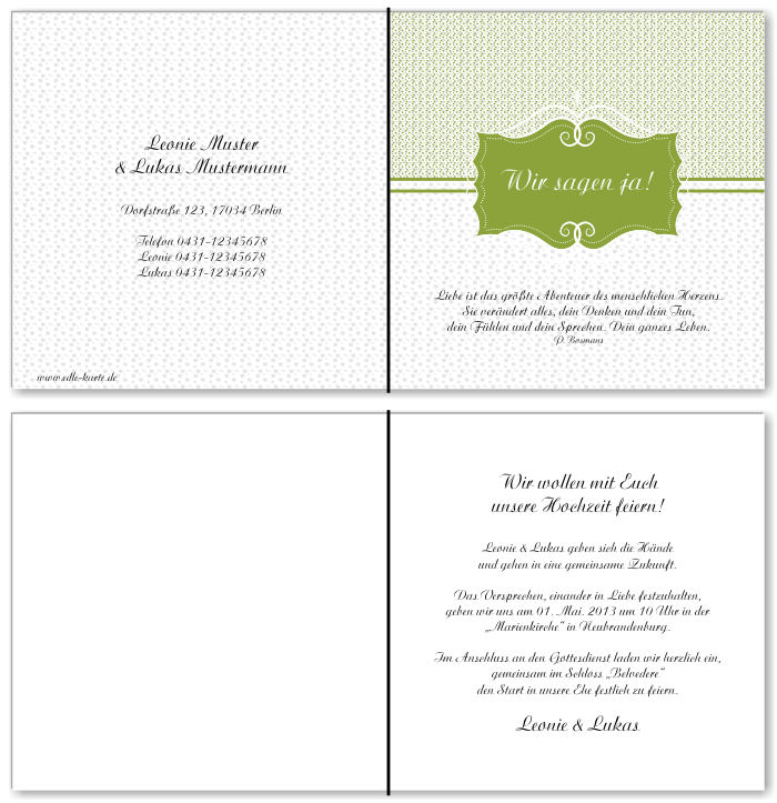  Einladungskarten Hochzeit, Hochzeitseinladungen, Hochzeitskarten, Einladungen f&uuml;r Hochzeit