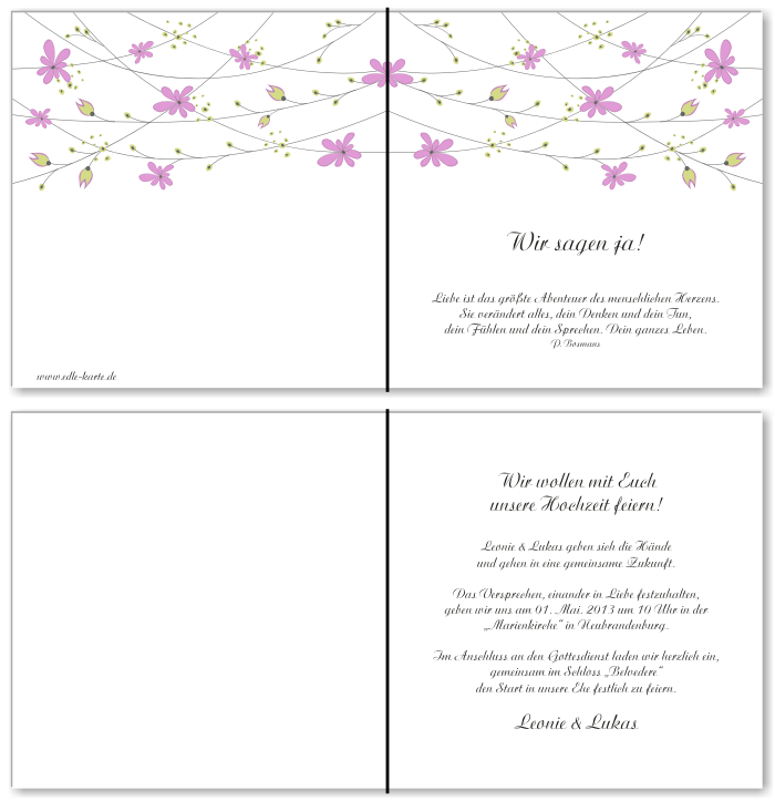  Einladungskarten Hochzeit, Hochzeitseinladungen, Hochzeitskarten, Einladungen f&uuml;r Hochzeit